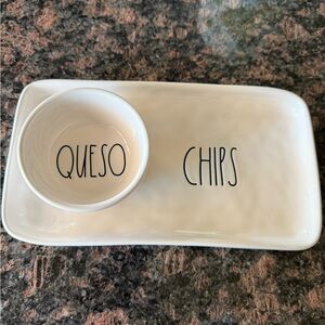 Rae Dunn Queso and Chips Serving Set